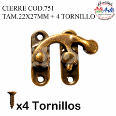 CIERRE COD.751 TAM.22X27MM + 4 TORNILLOS - 3 CUOTAS SIN INTERES - DESCUENTOS POR PAGO EFECTIVO, DEBITO Y CREDITO EN UN PAGO