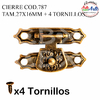 CIERRE COD.787 TAM.27X16MM + 4 TORNILLOS - 3 CUOTAS SIN INTERES - DESCUENTOS POR PAGO EFECTIVO, DEBITO Y CREDITO EN UN PAGO