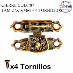 CIERRE COD.787 TAM.27X16MM + 4 TORNILLOS - 3 CUOTAS SIN INTERES - DESCUENTOS POR PAGO EFECTIVO, DEBITO Y CREDITO EN UN PAGO