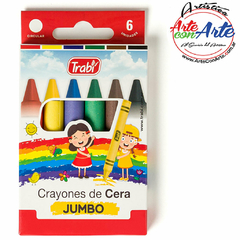 CRAYONES TRABI JUMBO X 6 SURT - 3 CUOTAS SIN INTERES - DESCUENTOS POR PAGO EFECTIVO, DEBITO Y CREDITO EN UN PAGO