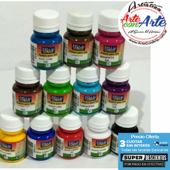 COMBO 12 EQ PINTURA TELA 37 ML COLORES SURTIDOS - PRECIO COMBO - 3 CUOTAS SIN INTERES - DESCUENTOS PAGO EFECTIVO, DEBITO Y CREDITO EN UN PAGO