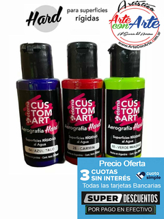 PINTURA PARA AEROGRAFIA HARD 50 ML - VER CARTA COLORES - PRECIO OFERTA 3 CUOTAS SIN INTERES - DESCUENTOS PAGO EFECTIVO - 3 CUOTAS SIN INTERES - DESCUENTOS POR PAGO EFECTIVO, DEBITO Y CREDITO EN UN PAGO