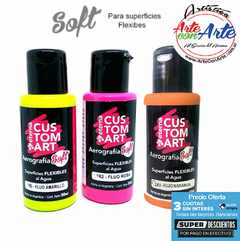 PINTURA PARA AEROGRAFIA SOFT FLUO 50 ML - VER CARTA COLORES - PRECIO OFERTA 3 CUOTAS SIN INTERES - DESCUENTOS PAGO EFECTIVO - 3 CUOTAS SIN INTERES - DESCUENTOS POR PAGO EFECTIVO, DEBITO Y CREDITO EN UN PAGO