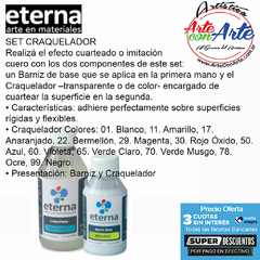 CRAQUELADOR 2 COMPONENTE ETERNA 125 ML - PRECIO DEL SET - 3 CUOTAS SIN INTERES - DESCUENTOS POR PAGO EFECTIVO, DEBITO Y CREDITO EN UN PAGO