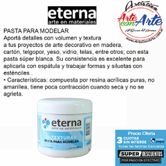 PASTA PARA MODELAR ETERNA 200 ML - PRECIO UNITARIO - 3 CUOTAS SIN INTERES - DESCUENTOS POR PAGO EFECTIVO, DEBITO Y CREDITO EN UN PAGO