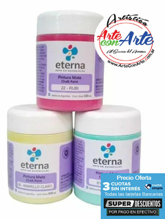 PINTURA A LA TIZA - CHALK PAINT ETERNA 100 ml x unidad - VER CARTA COLORES - PRECIO OFERTA 3 CUOTAS SIN INTERES - DESCUENTOS PAGO EFECTIVO - 3 CUOTAS SIN INTERES - DESCUENTOS POR PAGO EFECTIVO, DEBITO Y CREDITO EN UN PAGO