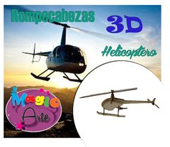 PUZLE O ROMPE CABEZAS 3D CORTE LASER HELICOPTERO - 3 CUOTAS SIN INTERES - DESCUENTOS POR PAGO EFECTIVO, DEBITO Y CREDITO EN UN PAGO