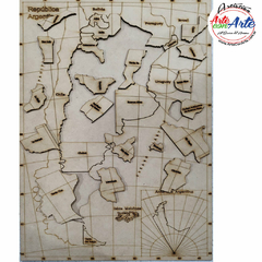 JUEGO ENCASTRE ROMPECABEZA GRABADO MAPA ARGENTINA 60 CM C-LASER - 3 CUOTAS SIN INTERES - DESCUENTOS POR PAGO EFECTIVO, DEBITO Y CREDITO EN UN PAGO - comprar online