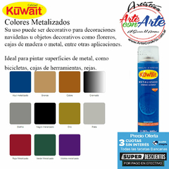 ESMALTE EN AEROSOL KUWAIT LINEA METAL PLATA o ALUMINIO 240 cc - PRECIO UNITARIO - 3 CUOTAS SIN INTERES - DESCUENTOS POR PAGO EFECTIVO, DEBITO Y CREDITO EN UN PAGO