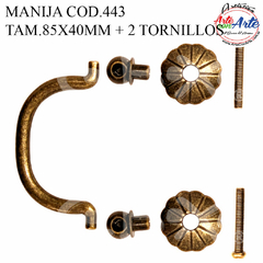 MANIJA COD.443 TAM.85X40MM + 2 TORNILLOS - 3 CUOTAS SIN INTERES - DESCUENTOS POR PAGO EFECTIVO, DEBITO Y CREDITO EN UN PAGO