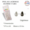 PERLAS LAGRIMAS 6X10MM 15 GRS - 3 CUOTAS SIN INTERES - DESCUENTOS POR PAGO EFECTIVO, DEBITO Y CREDITO EN UN PAGO