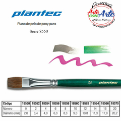 PINCEL PLANTEC CHATO PELO DE PONY PURO SERIE 8550 No 0 - 3 CUOTAS SIN INTERES - DESCUENTOS POR PAGO EFECTIVO, DEBITO Y CREDITO EN UN PAGO