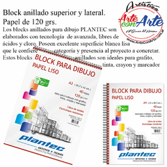 BLOCK PLANTEC ANILLADO SUPERIOR 120 grs. 40 HOJAS LISAS TAMAÑO A3 - 3 CUOTAS SIN INTERES - DESCUENTOS POR PAGO EFECTIVO, DEBITO Y CREDITO EN UN PAGO