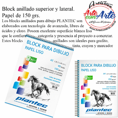 BLOCK PLANTEC ANILLADO SUPERIOR 150 grs. 40 HOJAS LISAS 35X50 CM - 3 CUOTAS SIN INTERES - DESCUENTOS POR PAGO EFECTIVO, DEBITO Y CREDITO EN UN PAGO