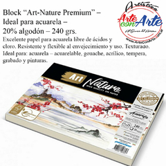 BLOCK ENCOLADO ART NATURE PREMIUM - IDEAL PARA ACUARELA - 20% ALGODON 240 grs. 20 HOJAS 25X35CM - 3 CUOTAS SIN INTERES - DESCUENTOS POR PAGO EFECTIVO, DEBITO Y CREDITO EN UN PAGO