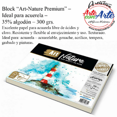 BLOCK ENCOLADO ART NATURE PREMIUM - IDEAL PARA ACUARELA - 35% ALGODON 300 grs. 20 HOJAS 25X35CM - 3 CUOTAS SIN INTERES - DESCUENTOS POR PAGO EFECTIVO, DEBITO Y CREDITO EN UN PAGO