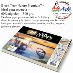 BLOCK ENCOLADO ART NATURE PREMIUM - IDEAL PARA ACUARELA - 60% ALGODON 300 grs. 20 HOJAS 25X35CM - 3 CUOTAS SIN INTERES - DESCUENTOS POR PAGO EFECTIVO, DEBITO Y CREDITO EN UN PAGO