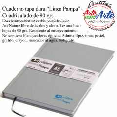 CUADERNO TAPA DURA ART NATURE 90 GR LISO, PUNTEADO, RAYADO o CUADRICULADO 80 hojas tamaño A4 - 3 CUOTAS SIN INTERES - DESCUENTOS POR PAGO EFECTIVO, DEBITO Y CREDITO EN UN PAGO