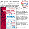 PAPEL REGISTRO EXACTO PLANTEC DE 210 grs BLANCO LISO X 10 HOJAS A3 297X420 CM - 3 CUOTAS SIN INTERES - DESCUENTOS POR PAGO EFECTIVO, DEBITO Y CREDITO EN UN PAGO