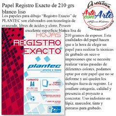 PAPEL REGISTRO EXACTO PLANTEC DE 210 grs BLANCO LISO X 10 HOJAS A3 297X420 CM - 3 CUOTAS SIN INTERES - DESCUENTOS POR PAGO EFECTIVO, DEBITO Y CREDITO EN UN PAGO