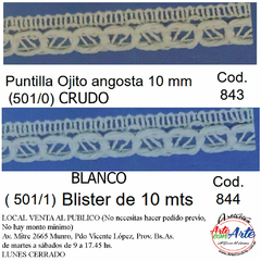 PUNTILLA ALGODON 10MM X 10 MTS. - comprar online