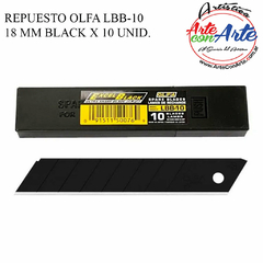 REPUESTO OLFA LBB-10 18 MM BLACK X 10 UNID. - 3 CUOTAS SIN INTERES - DESCUENTOS POR PAGO EFECTIVO, DEBITO Y CREDITO EN UN PAGO