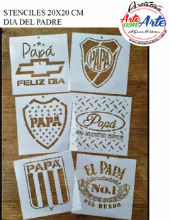 STENCILES 20 X 20 cm DIA DEL PADRE - PRECIO UNITARIO - 3 CUOTAS SIN INTERES - DESCUENTOS POR PAGO EFECTIVO, DEBITO Y CREDITO EN UN PAGO