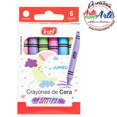 CRAYONES TRABI JUMBO 6U.PAST. - 3 CUOTAS SIN INTERES - DESCUENTOS POR PAGO EFECTIVO, DEBITO Y CREDITO EN UN PAGO