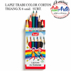 LAPIZ TRABI COLOR CORTOS TRIANGULAR X 6 unid. SURT. - 3 CUOTAS SIN INTERES - DESCUENTOS POR PAGO EFECTIVO, DEBITO Y CREDITO EN UN PAGO