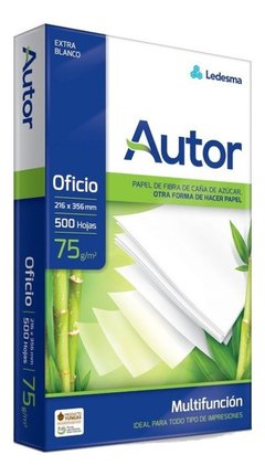 Resma Oficio Autor 75 gr 500h