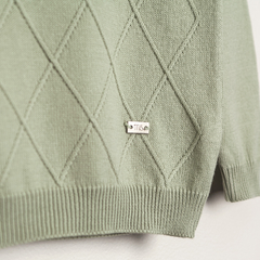 SWEATER VERDE CON ARAN - comprar online