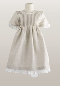 VESTIDO LINO BEIGE BORDADO