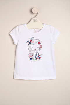 REMERA CARITA NENA FONDO BLANCO - comprar online