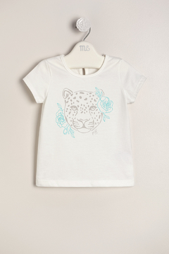 REMERA LEOPARDO Y FLORES, CRUDA