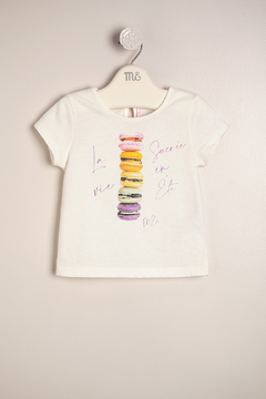 REMERA ESTAMPADA MACARON CRUDA