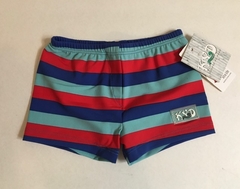 SHORT DE BAÑO RAYAS ROJAS Y AZULES