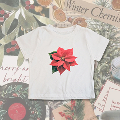 [POINSETTIA] CROP BABY TEE #1369