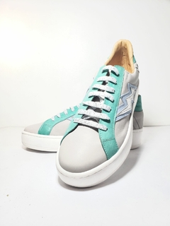 Zapatillas STORM - verde agua - Navajo Leather Designs