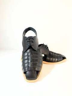 Zapatos NIZA - cuero negro - Navajo Leather Designs