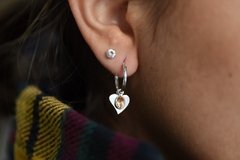 Aros argollitas con dije corazón - comprar online