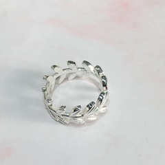 Anillo laureles acero blanco - comprar online