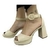 Sandália Feminina Vizzano Salto Grosso 6472.103 Creme/Preto - comprar online