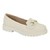 Sapato Feminino Moleca Loafer Tratorado Fivela 5777.101 Branco Off/Preto - comprar online