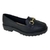 Sapato Feminino Modare Mocassim Loafer Tratorado Ultraconforto 7357.106 Preto/Branco Off