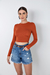 Blusa Flor De Lis Cropped Justa ML 27009 Cinnamom G