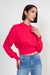 Blusa Feminina Flor De Lis Cropped Solta ML 27172 Magenta M