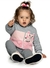 Conjunto Infantil Menina Angerô Moletom Mambo Cotton Capuz 27389 Mescla/Vermelho/Marinho