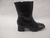 Bota Feminina Lia Line Couro Bico Quadrado Zíper 2088 Preto