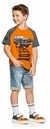 Camiseta Infantil Masculina Angerõ Meia Malha Etiqueta Termo 21286 Carrot/Branco/Preto