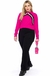 Blusa Feminina Lisamour Plus Size Gola Redonda 201315 Rosa/Verde